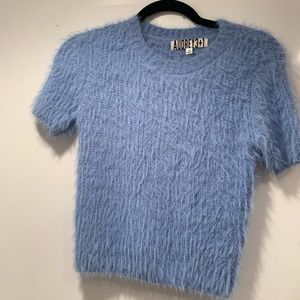 Blue fur T-shirt top